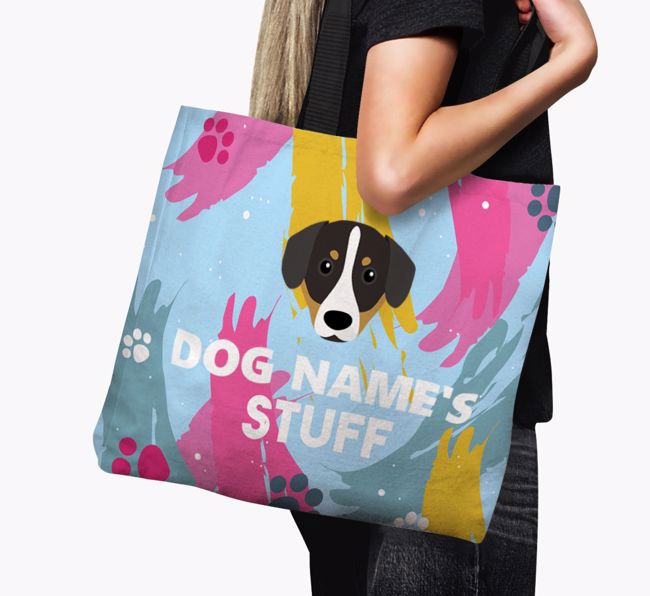 Paint Splatter: Personalized {breedFullName} Canvas Bag